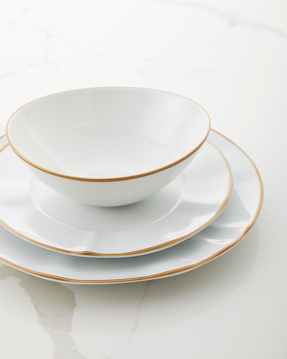 Gold Rim 12-Piece Dinnerware Set