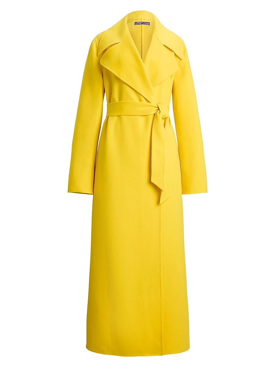 Women's Micaela Cashmere Wrap Coat - Racing Yellow - Size 8