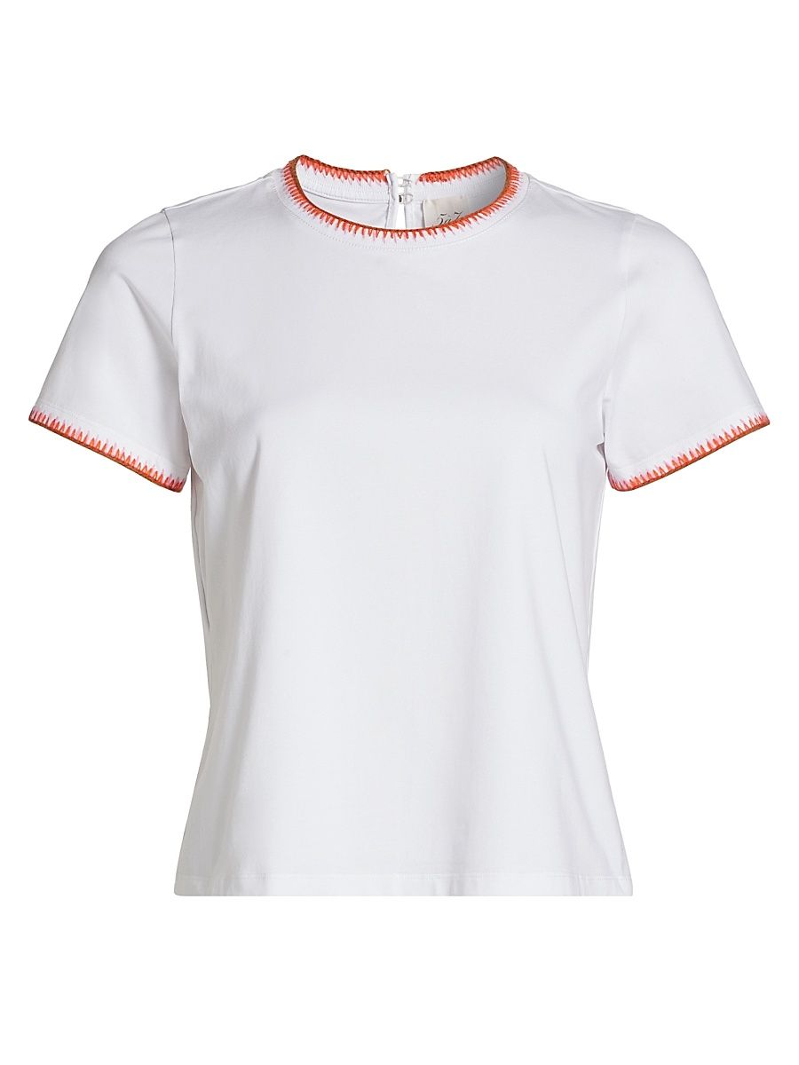 Women's Crochet Shrunken T-Shirt - Carnation Multi - Size XS