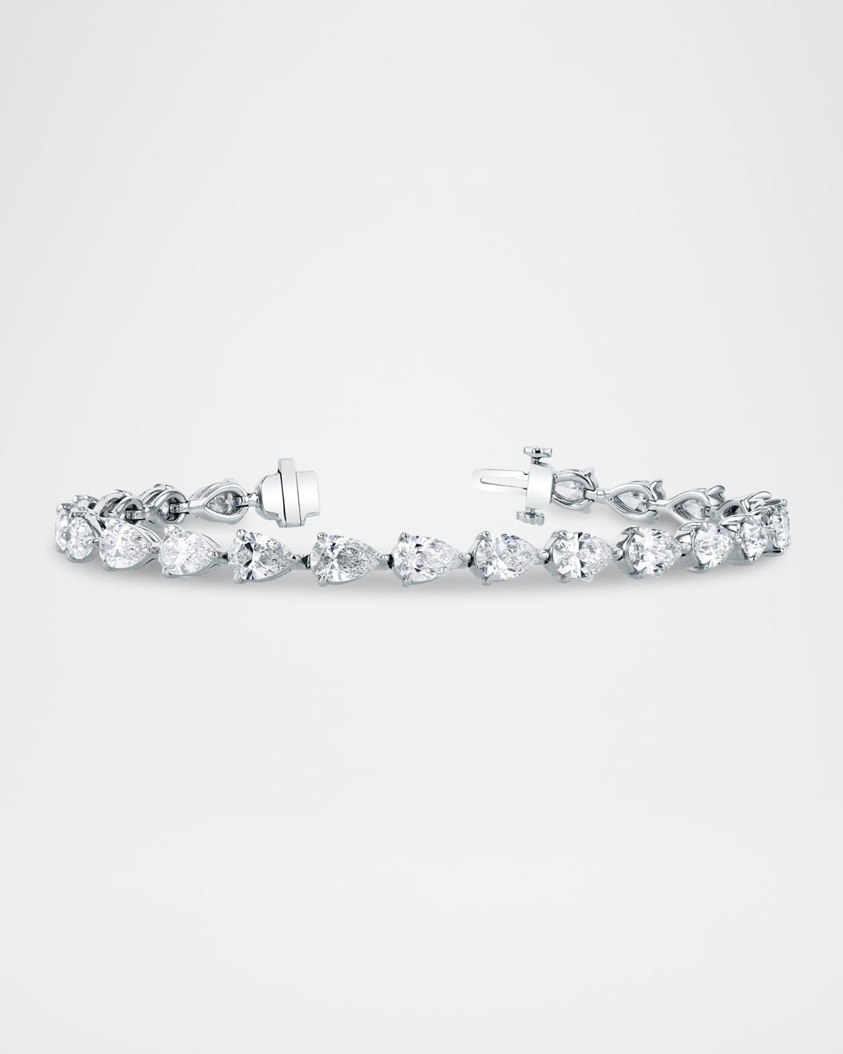 18K Gold East-West Pear Diamond Bracelet, 7"L, 7.80tcw