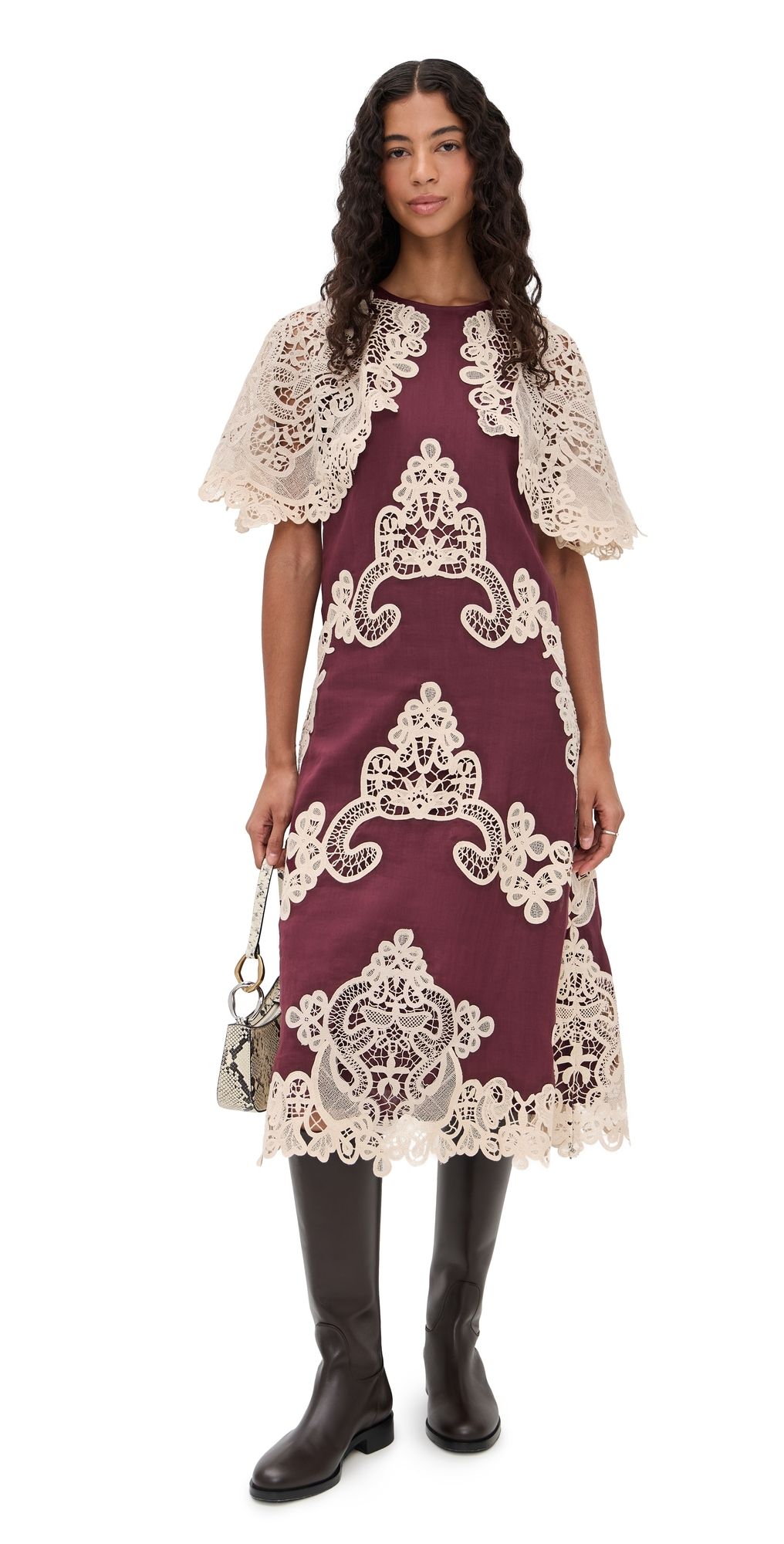 Sea Medina Lace Midi Dress Burgundy 2
