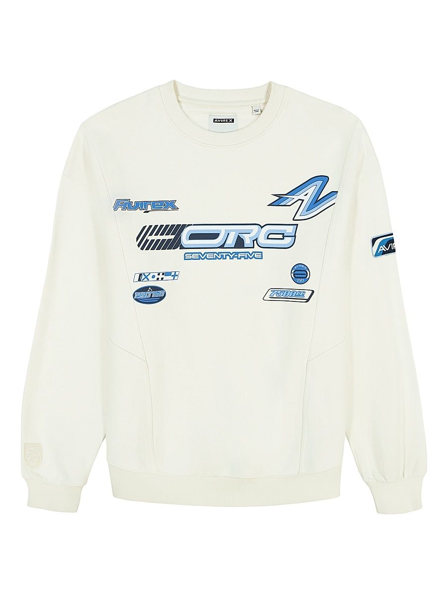 Men's Offshore Racing Logo Cotton Sweatshirt - Ecru - Size Small
