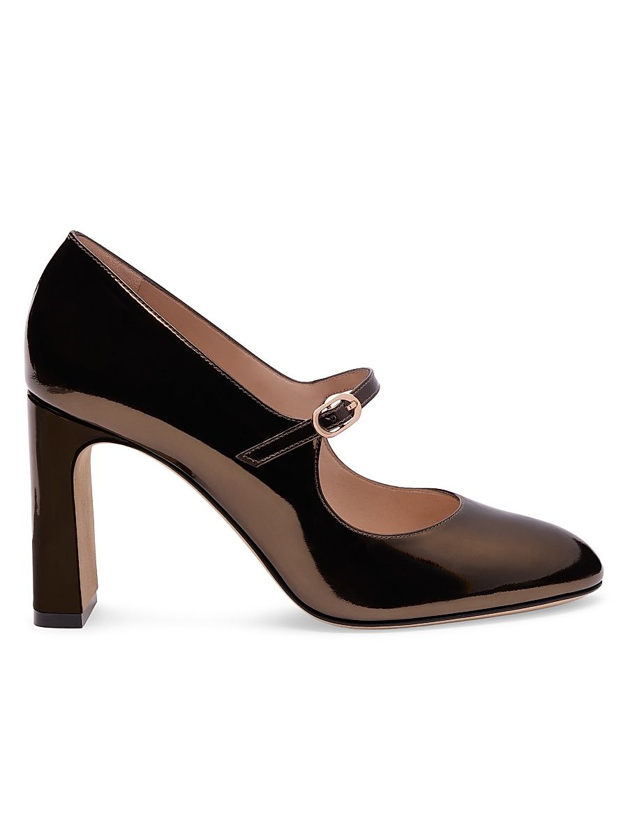 Women's Babette 85mm Patent Leather Mary Jane Pumps - Cigar - Size 9.5