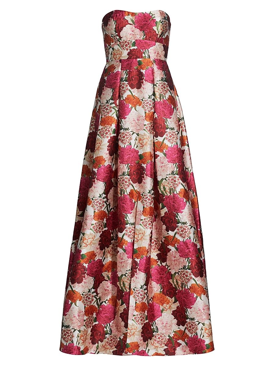 Women's Giovanna Floral Jacquard Fit & Flare Gown - Molti Fiore - Size 14