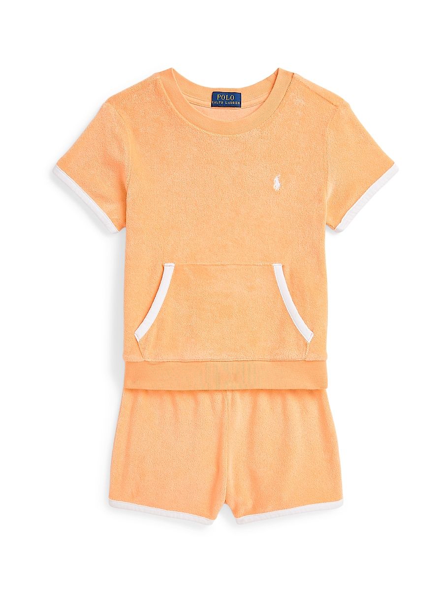 Little Boy's Cotton Terry Set - Soft Creamsicle - Size 5