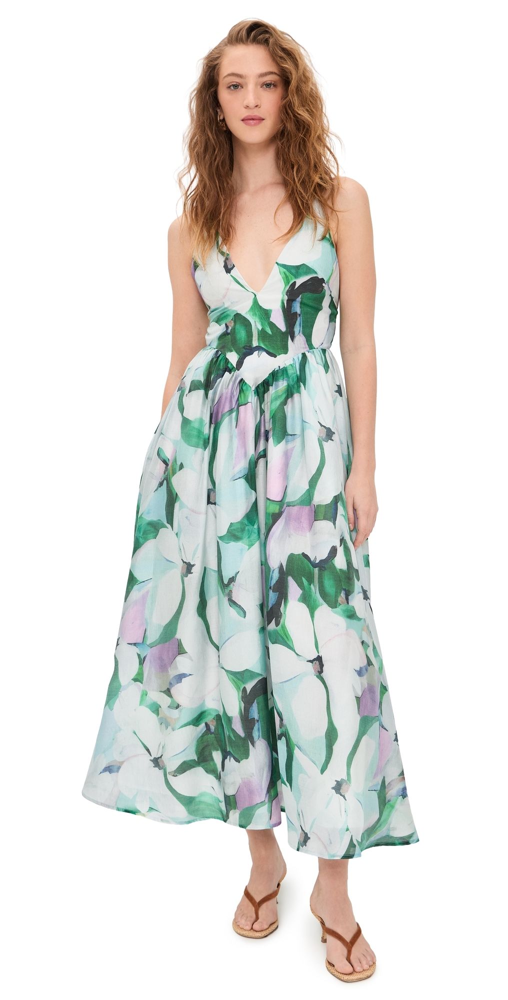 BARDOT Arletha Halter Maxi Dress Green Flo 10