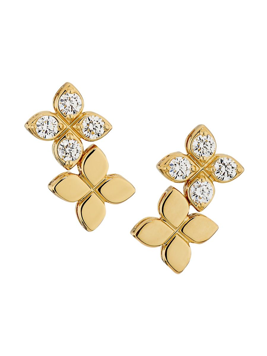 Women's Love In Verona 18K Yellow Gold & 0.19 TCW Diamond Stud Earrings - Yellow Gold