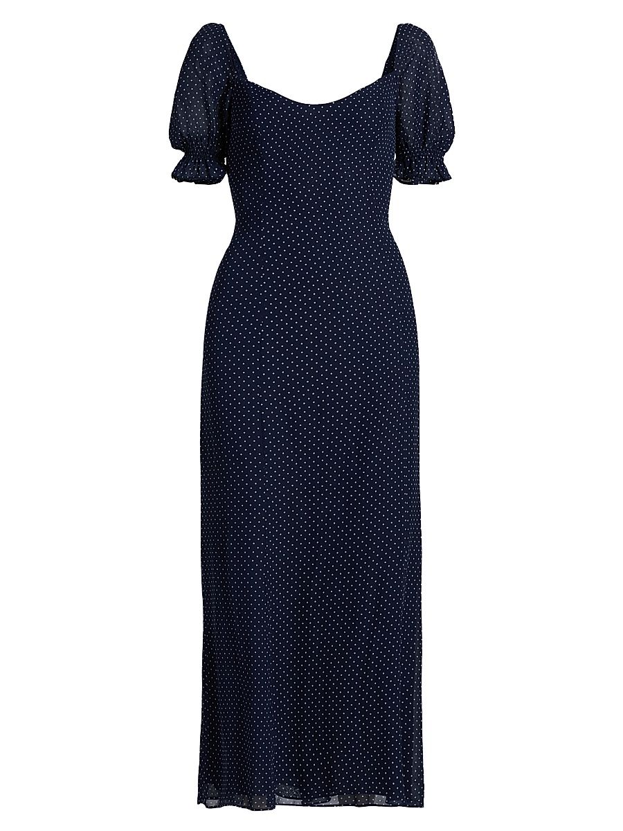 Women's Gloria Polka Dot Midi-Dress - Button - Size 12