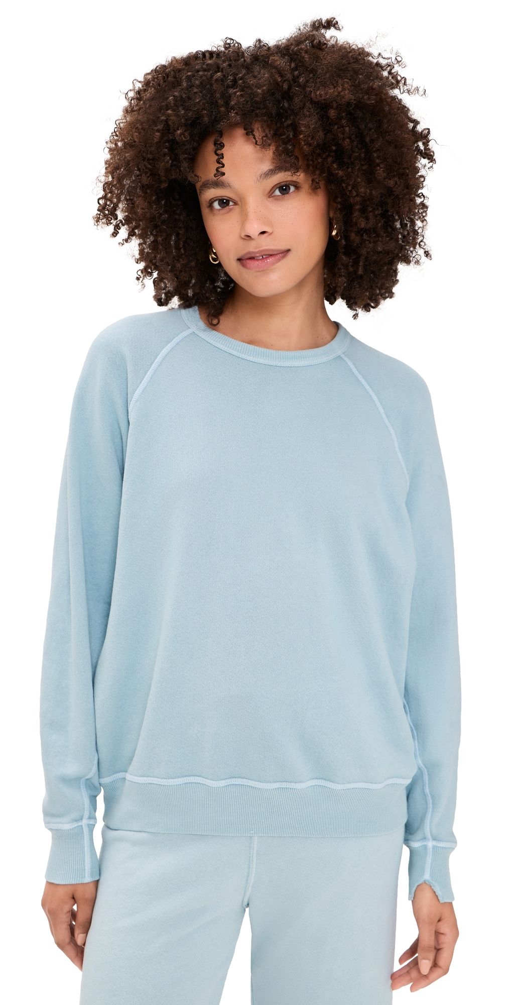 THE GREAT. The College Sweatshirt Whisper Blue 3