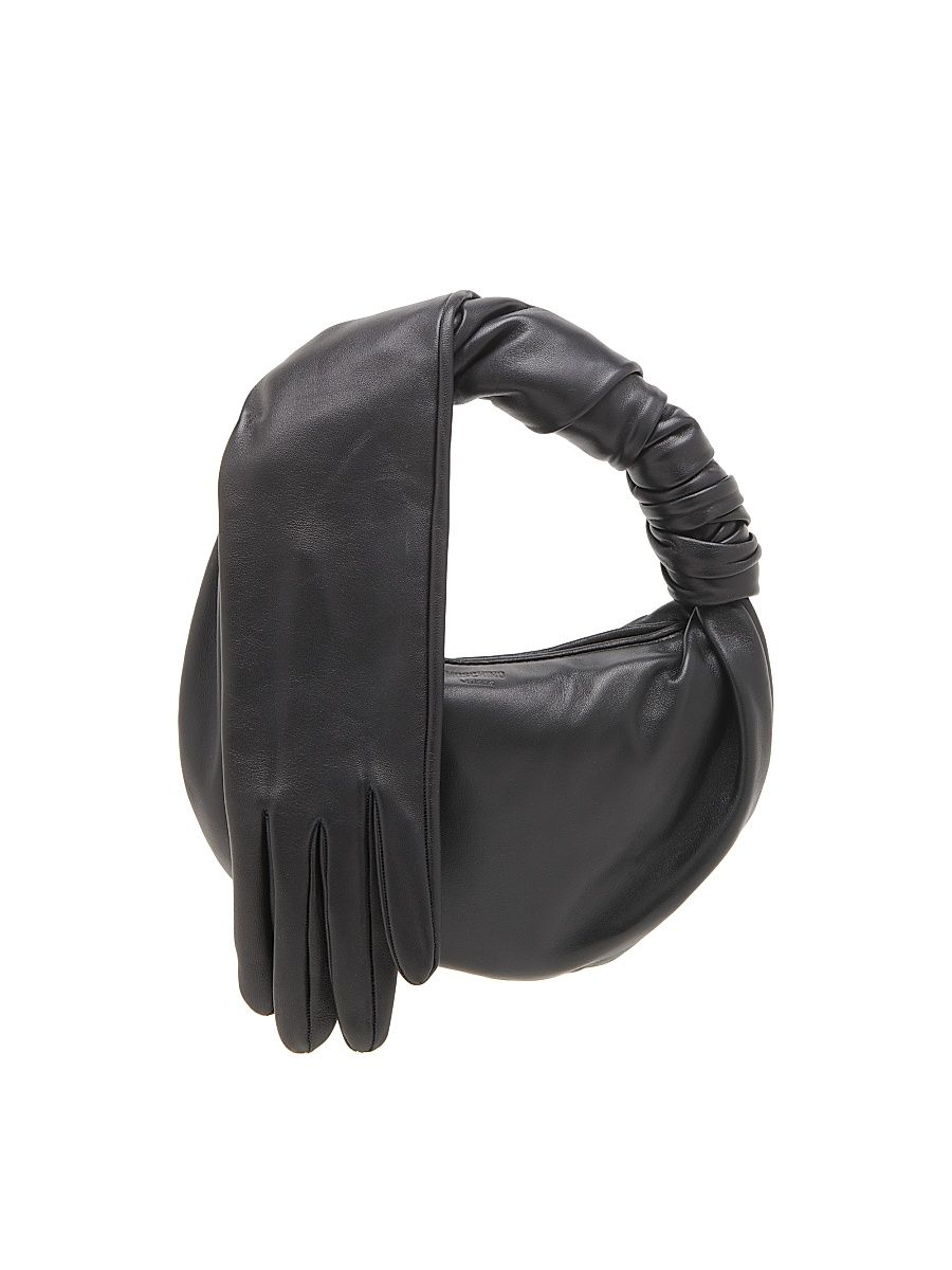 Women's Leather Top Handle Bag - Black