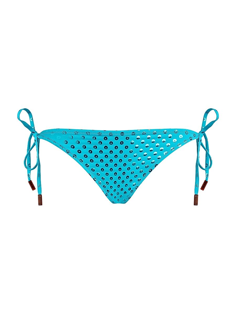 Women's Sequined Side Tie Bikini Bottom - Vertigo Disco - Size XL