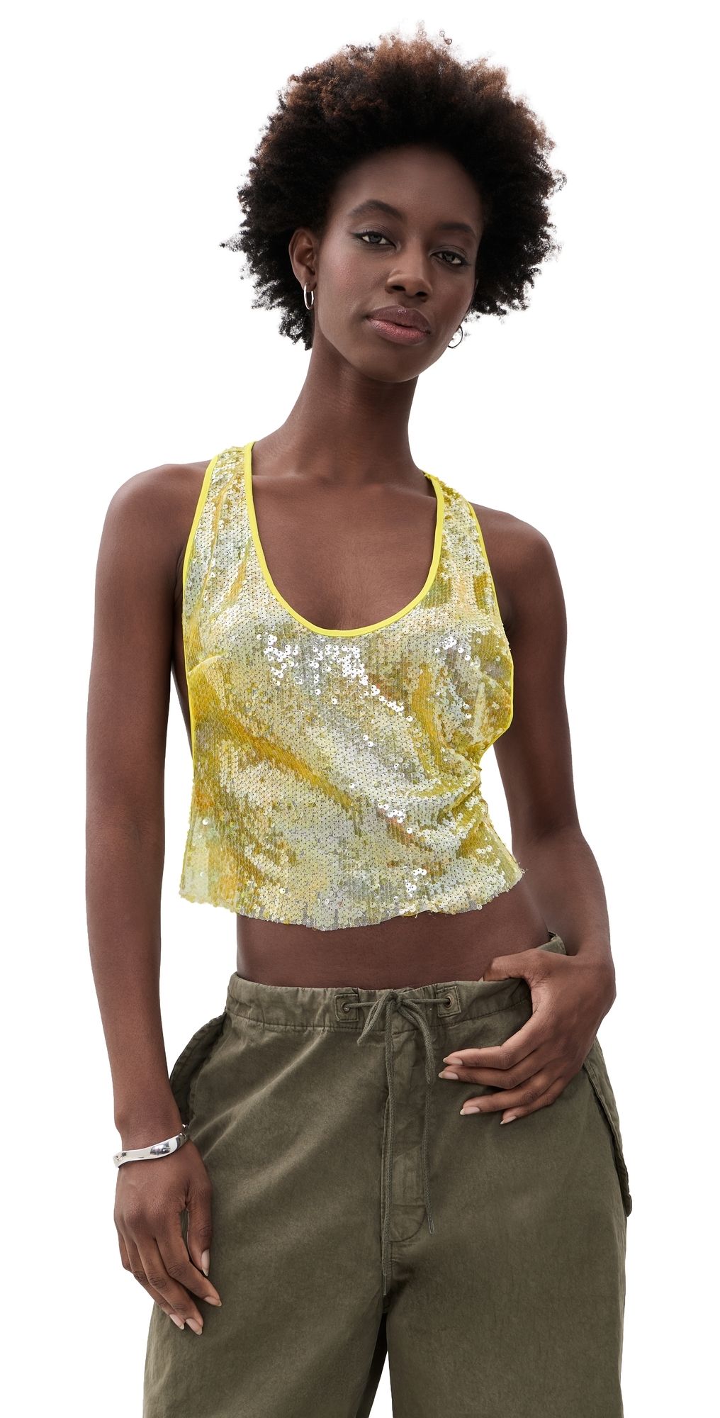 Lioness Bare Sequin Cami desert night leaf XXS