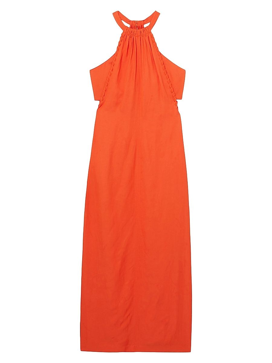 Women's Erika Craft-Stitch Halterneck Dress - Red - Size 4