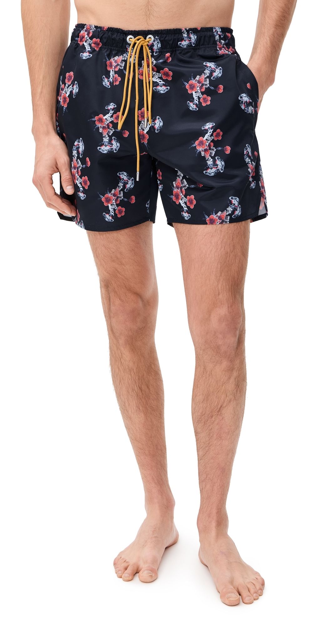 Rhude Turbo Floral Swim Shorts Black/Red/Multi XL