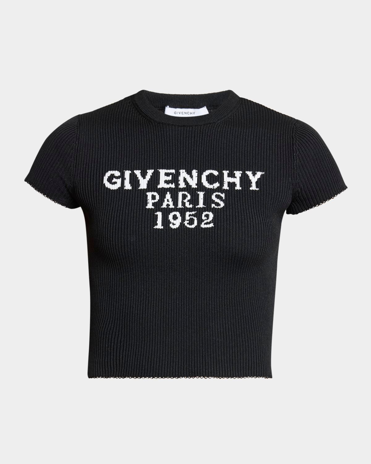 Logo Short-Sleeve Crop Rib T-Shirt