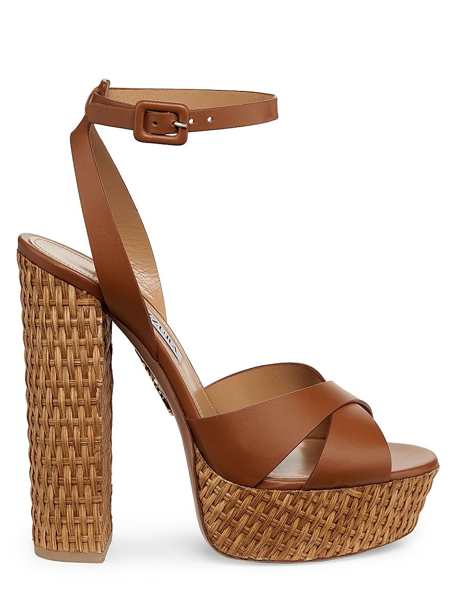 Women's Sunseeker Plateau 140MM Sandals - Tobacco - Size 9.5