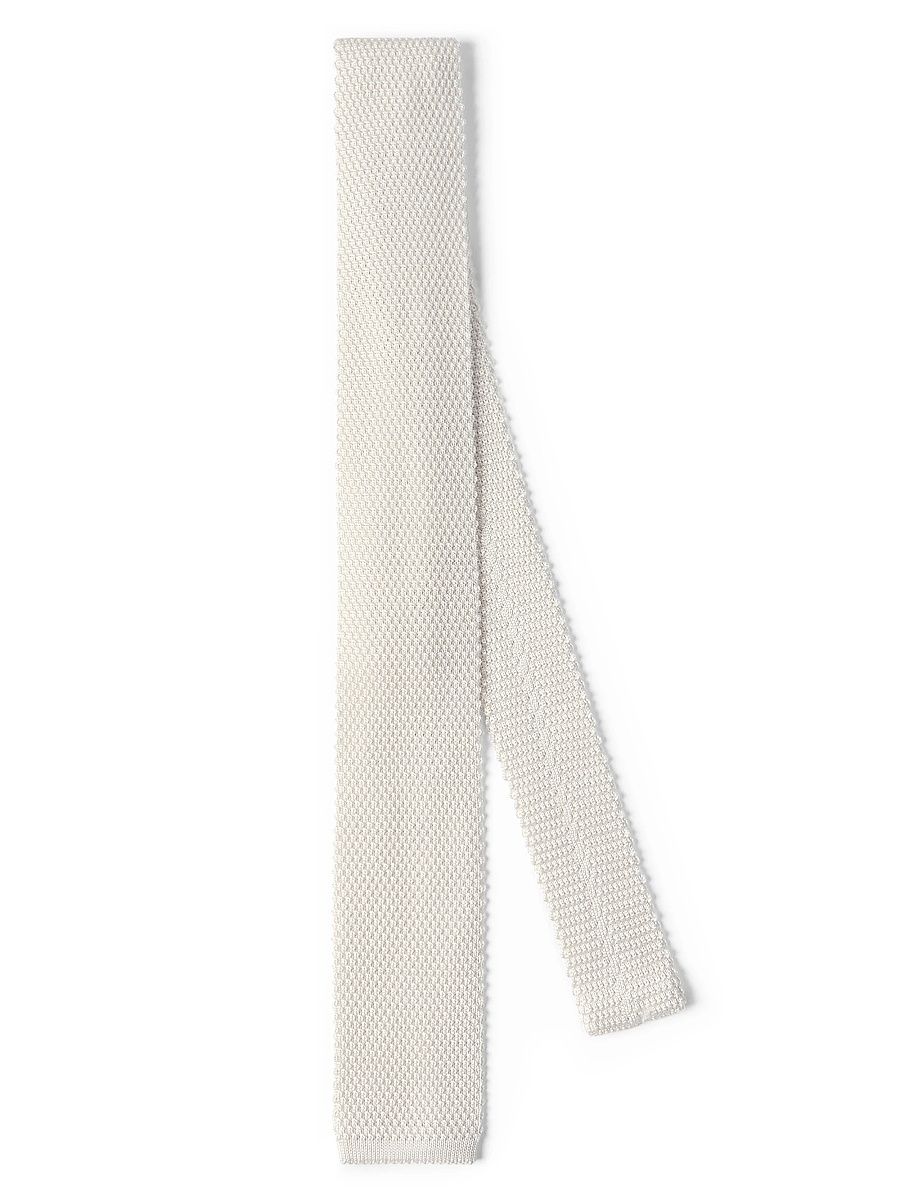 Men's Silk Knit Tie - White