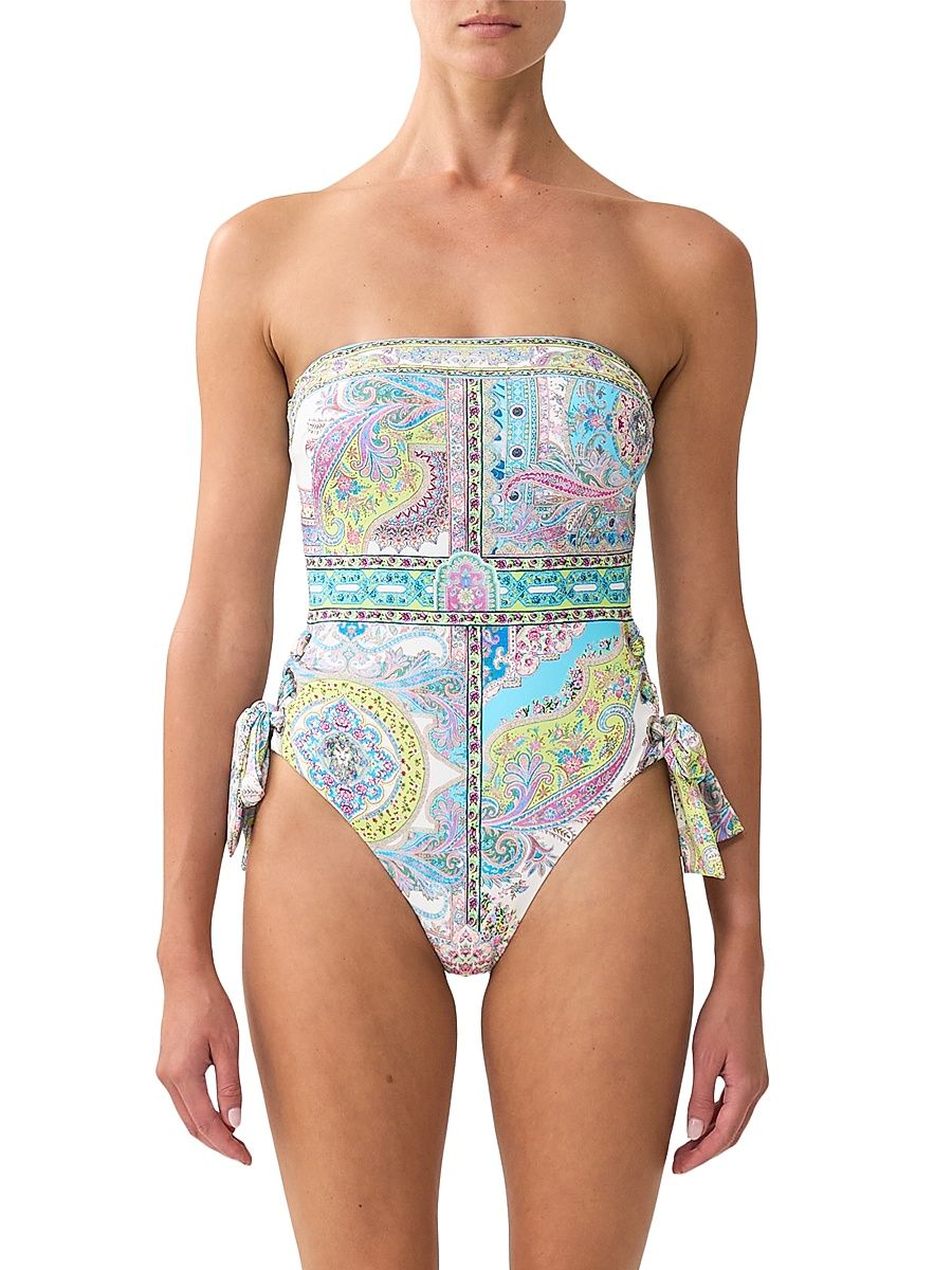 Women's Strapless Eyelet Tie One-Piece Swimsuit - Magic Carpet Ride Wovewond - Size Medium