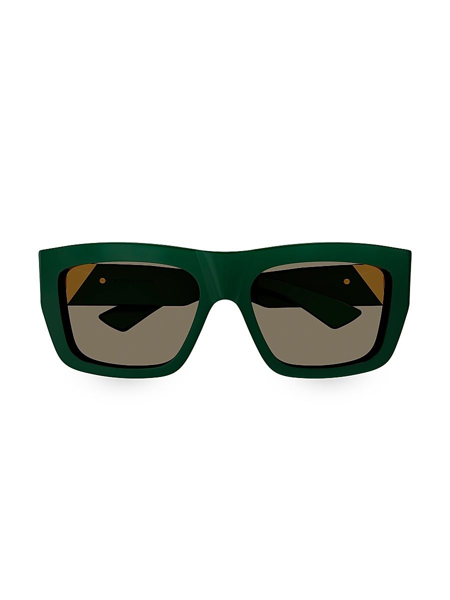 Women's Triangle 57MM Rectangular Sunglasses - Green
