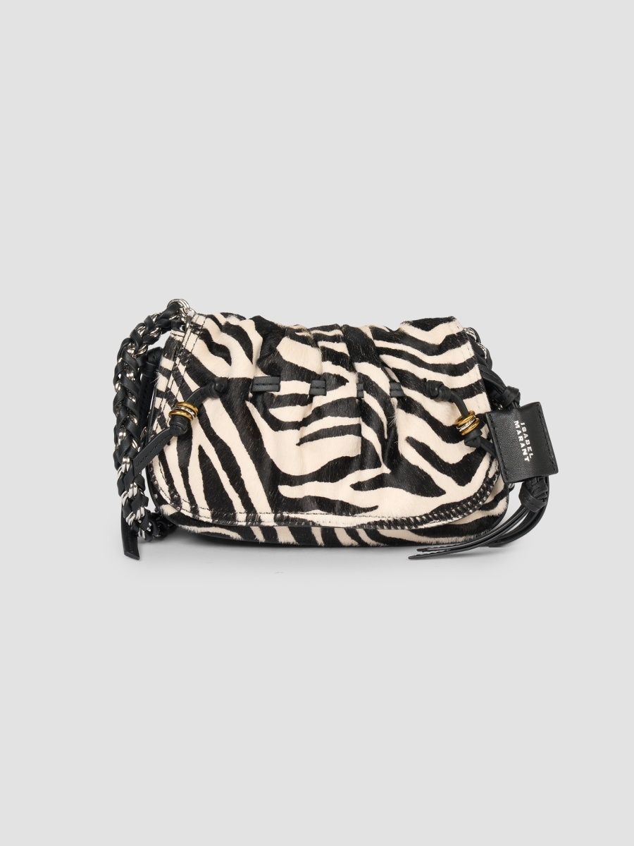 Isabel Marant Women's Bolton Extra-Small Zebra-Print Calf Hair & Leather Shoulder Bag - Zebra