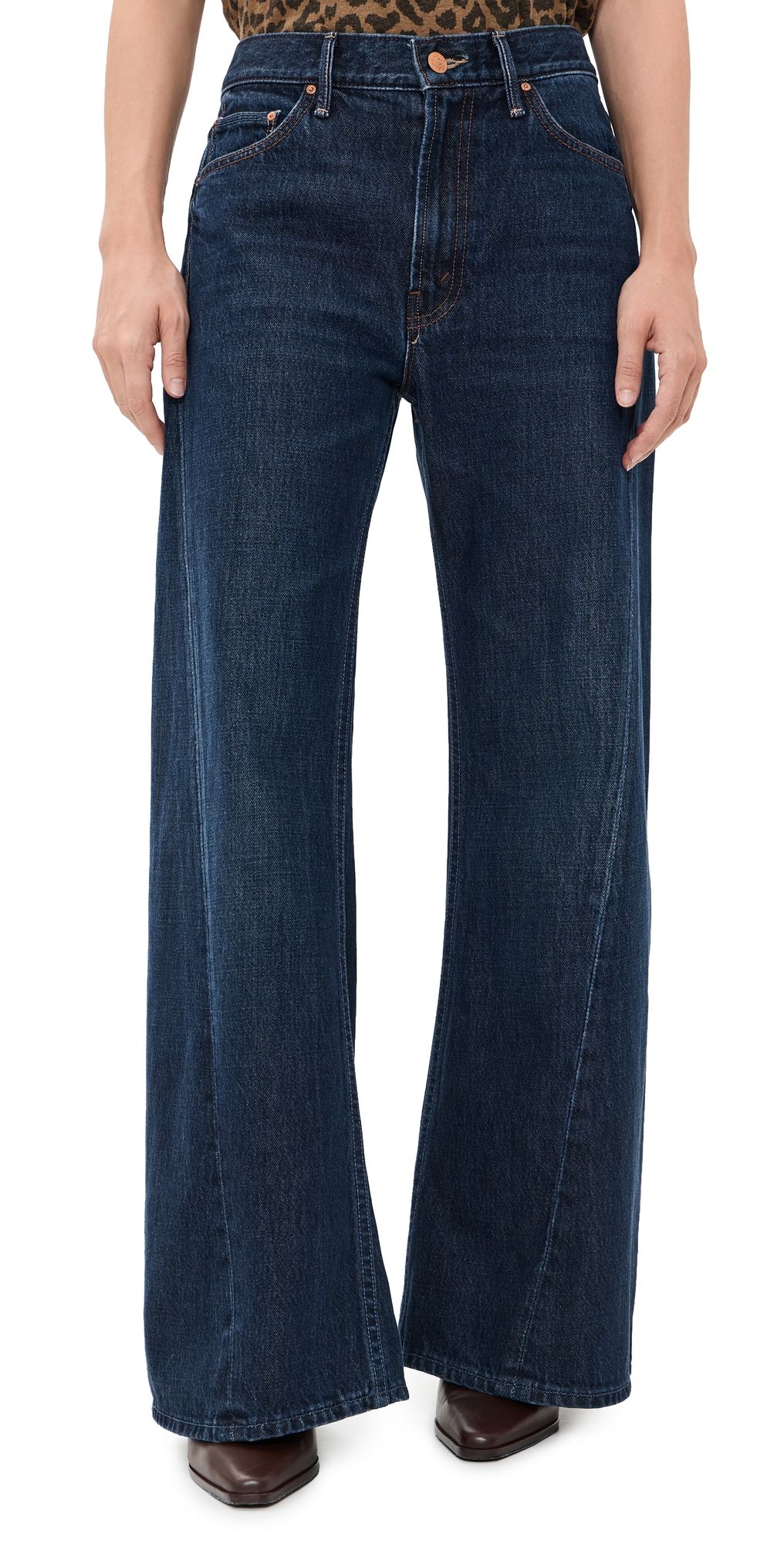 MOTHER Lil Petite Lemon Twist Wide Leg Jeans fresh squeezed 31
