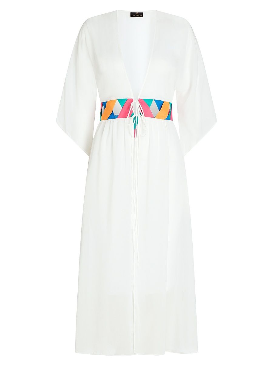 Women's Rio Chiffon Cover-Up Robe - Off White - Size XL