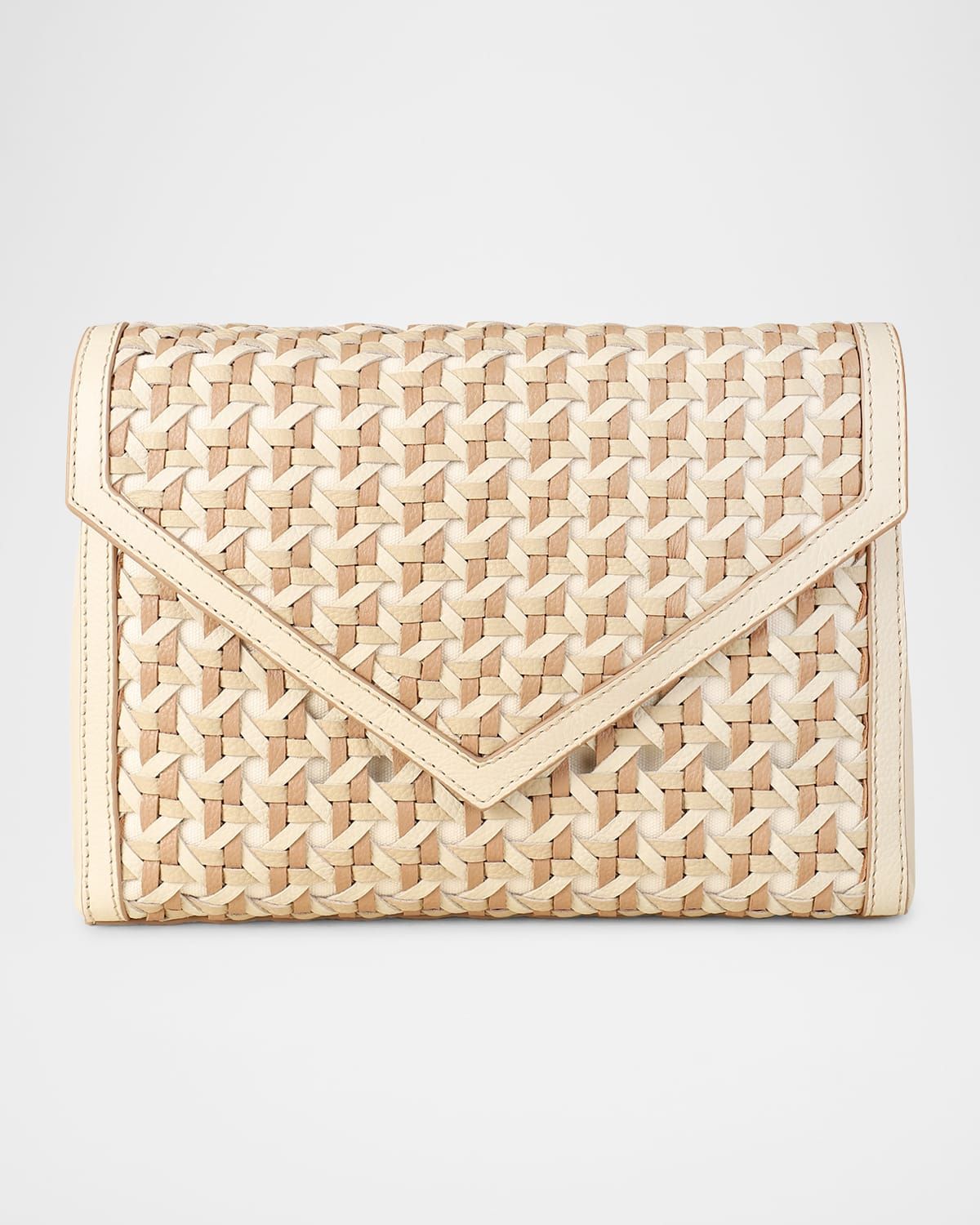 Jamie Envelope Woven Leather Clutch Bag