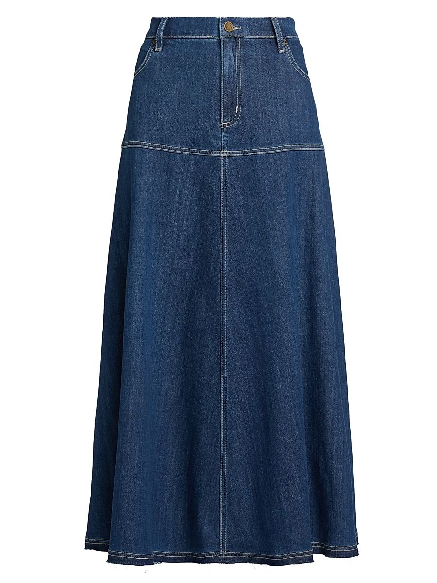 Women's Ysabelle Denim Maxi Skirt - Medium Indigo - Size 0