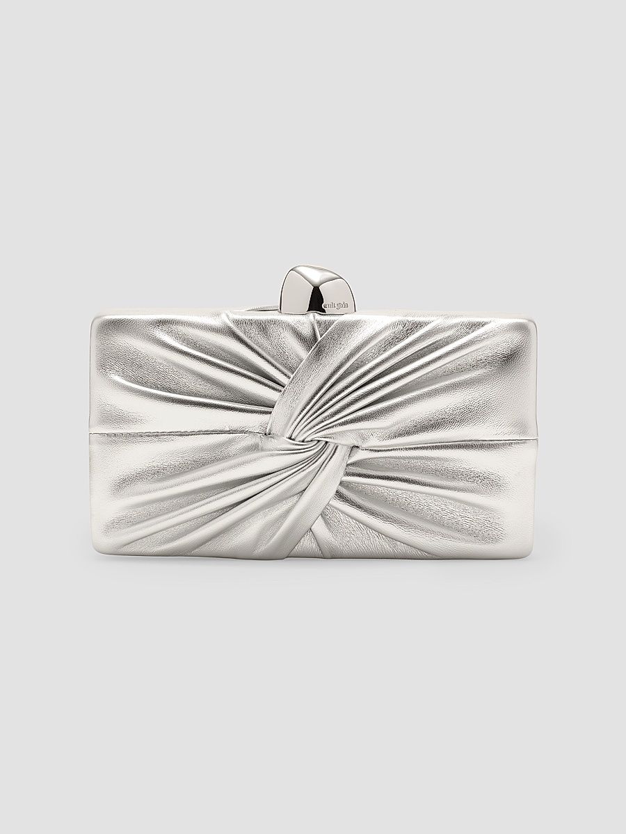 Women's Lisse Metallic Leather Clutch - Bronze