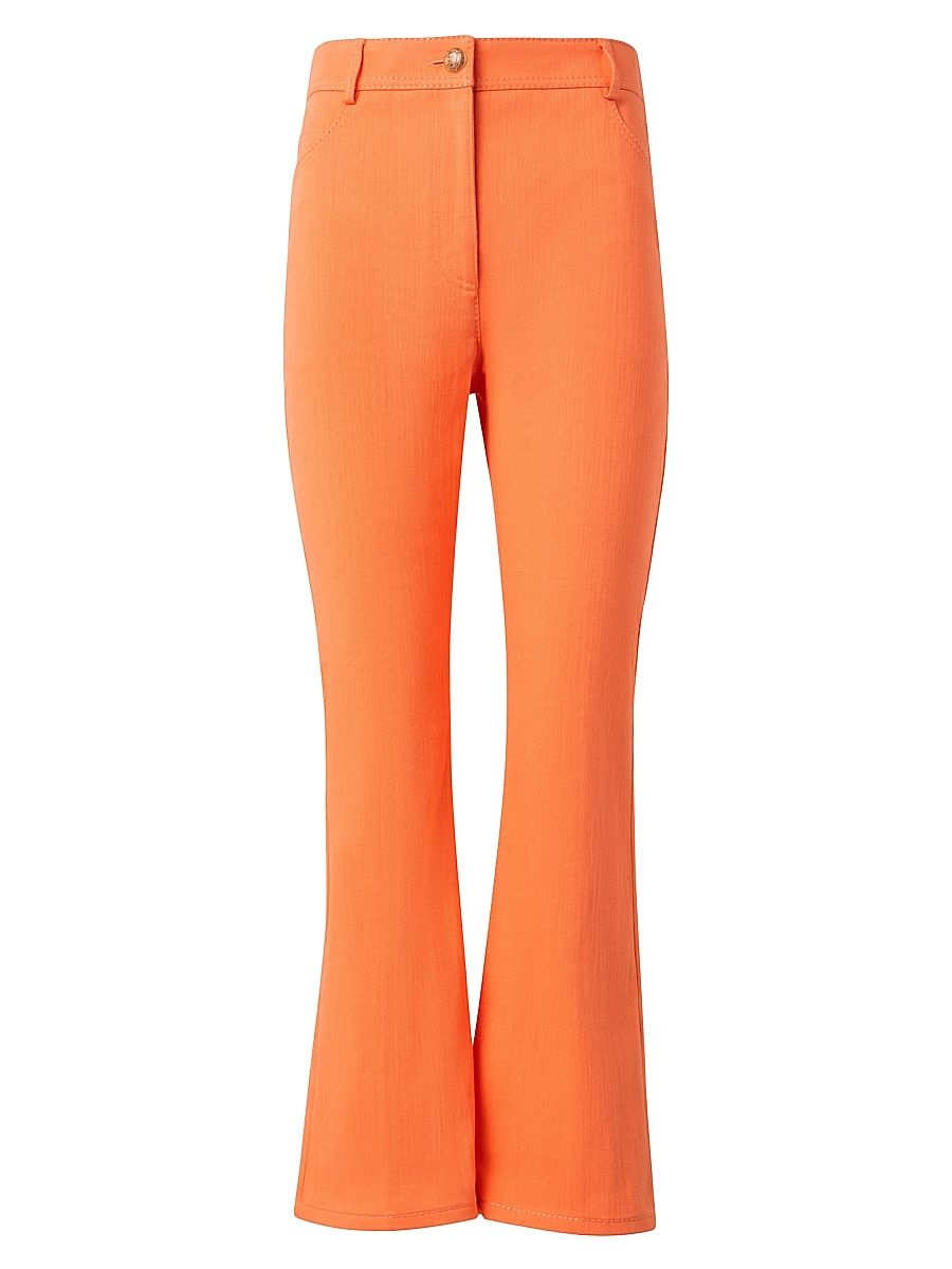 Women's Cali Stretch-Cotton Boot-Cut Crop Pants - Peach - Size 14