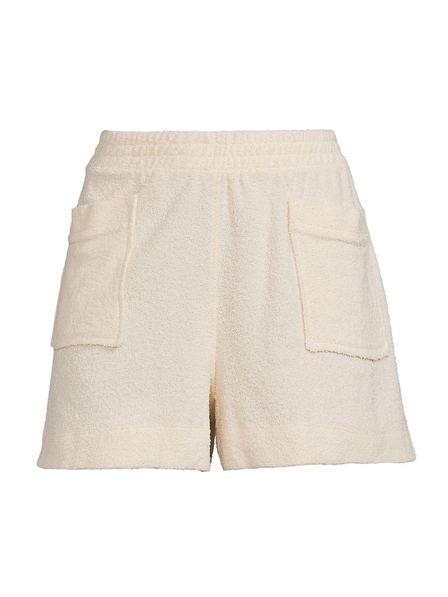 Women's Mare Cotton-Blend Bouclé Shorts - Cream - Size Large