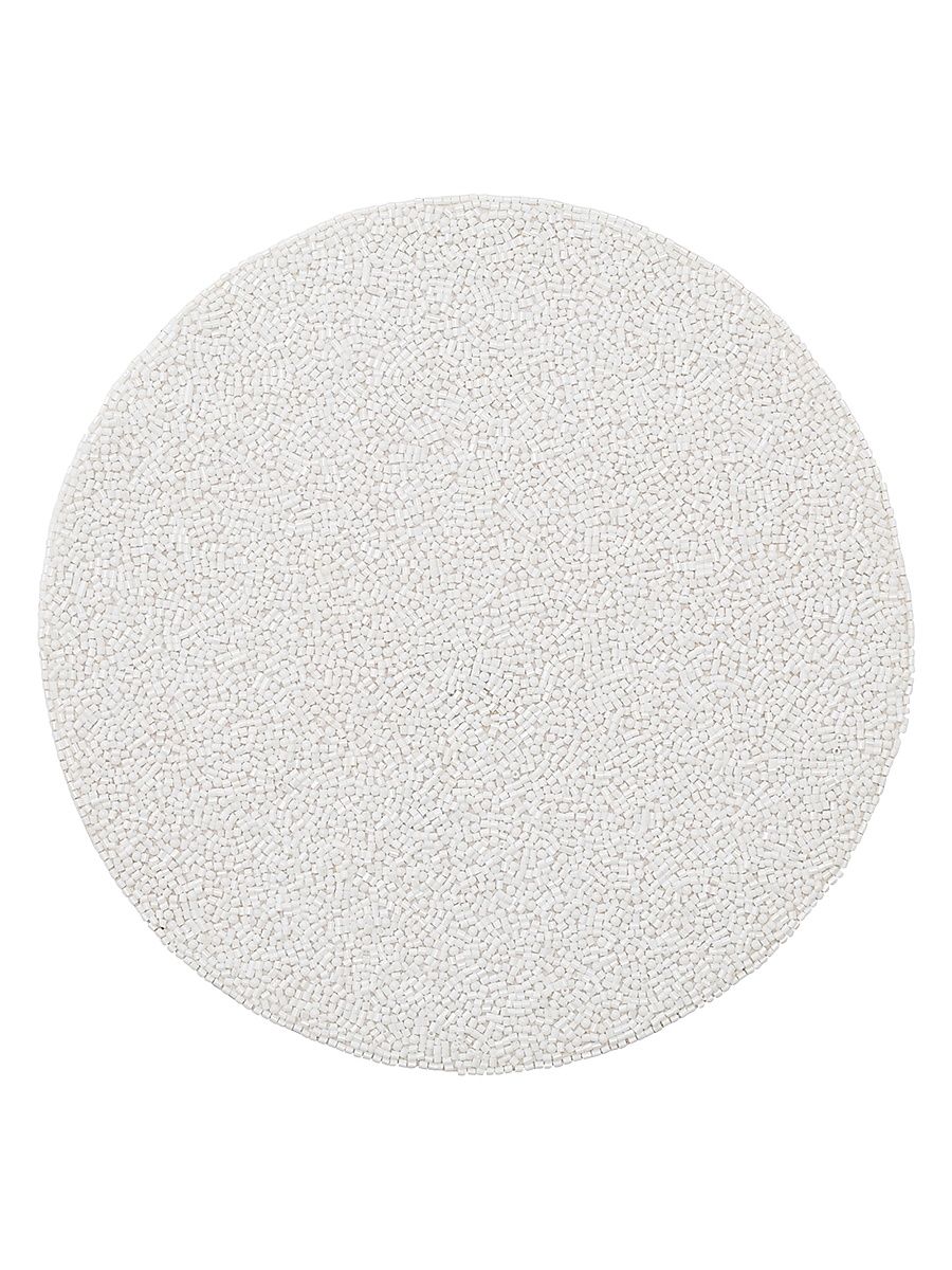Perennial Beaded Placemat - White