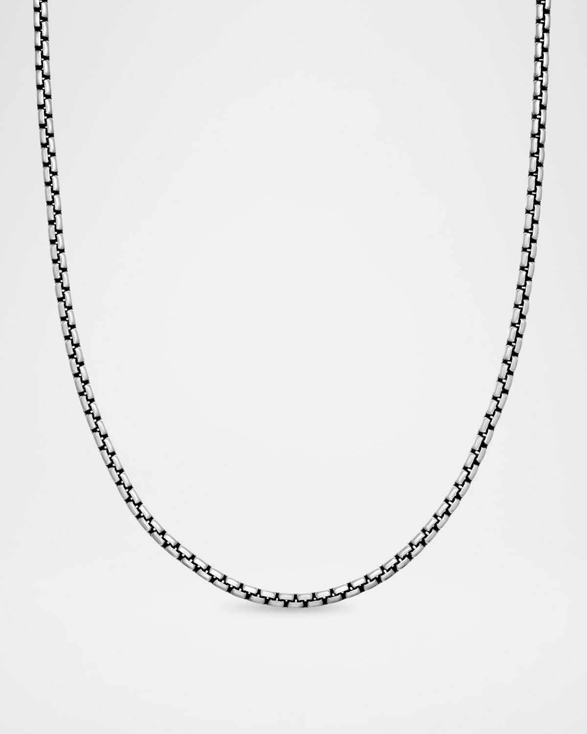Men & apos;s Box Chain Necklace in Silver, 2.7mm, 20"L