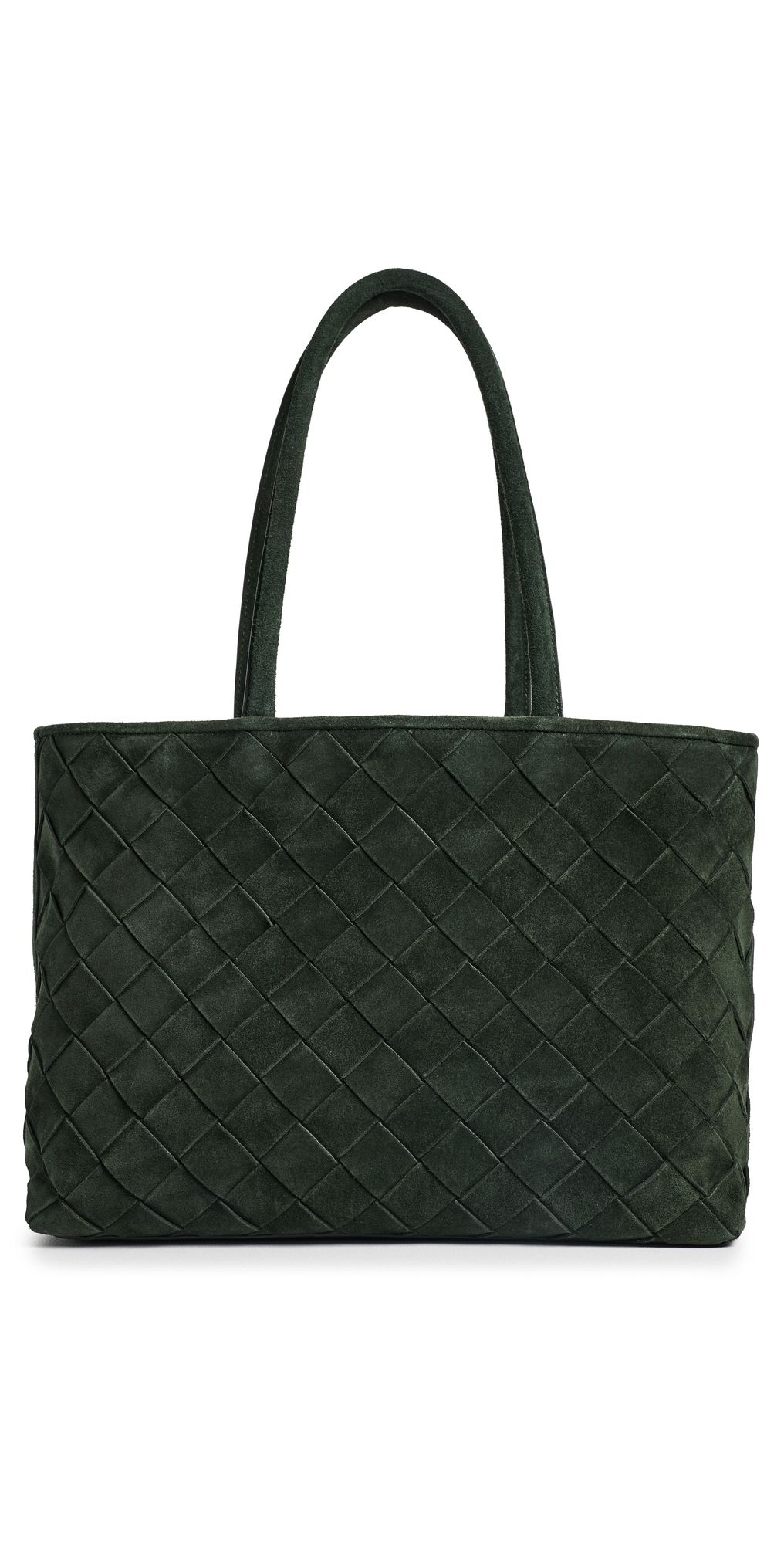 Madewell Suede Handwoven Tote Luxury Forest One Size