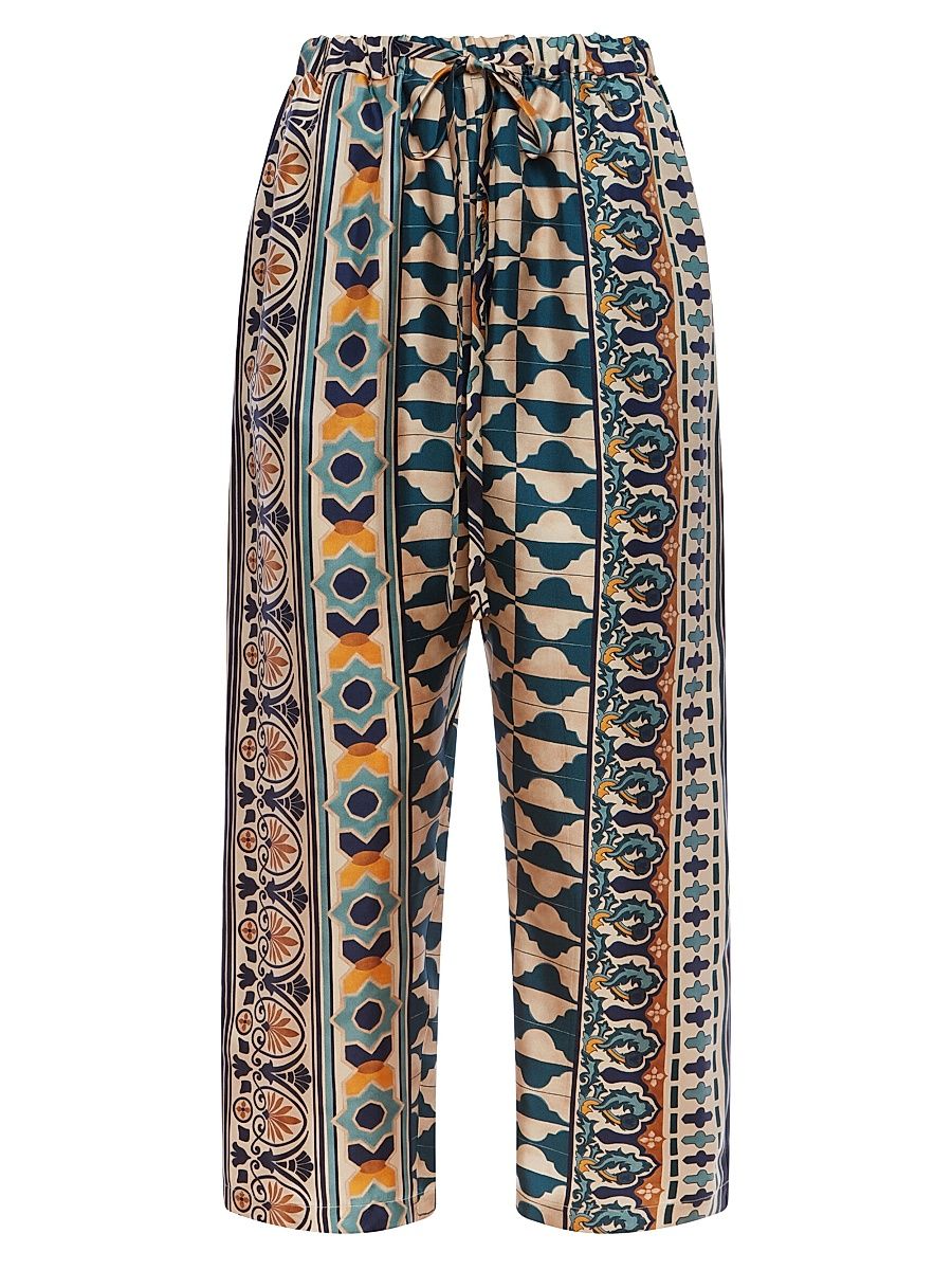 Women's Drawstring Pants - Casareale Plac Cream - Size XS