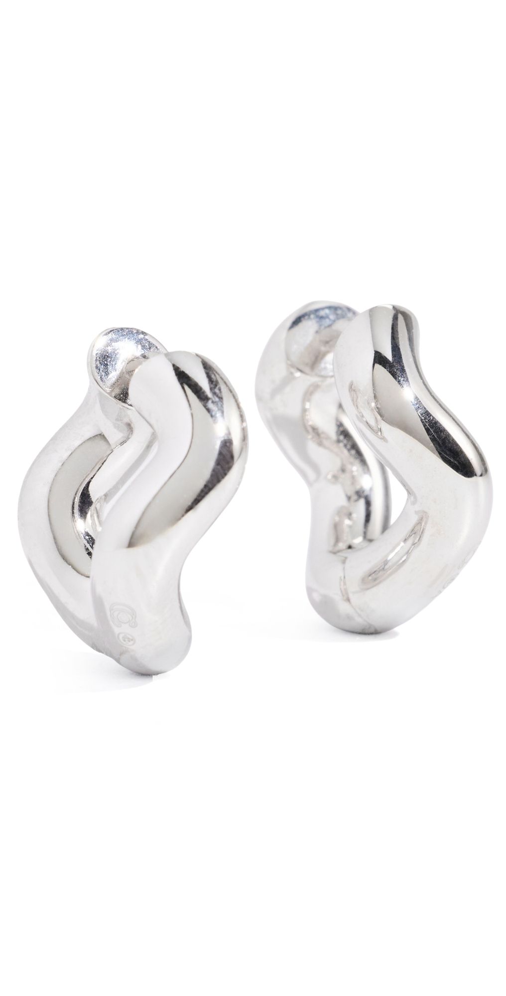 Charlotte Chesnais Petite Wave Hoop Earrings Silver One Size