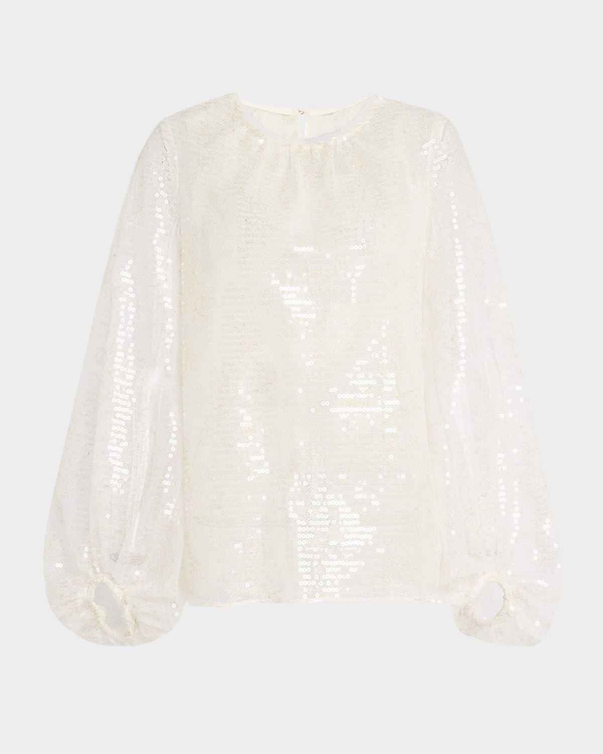 Sparkling Long-Sleeve Femme Blouse