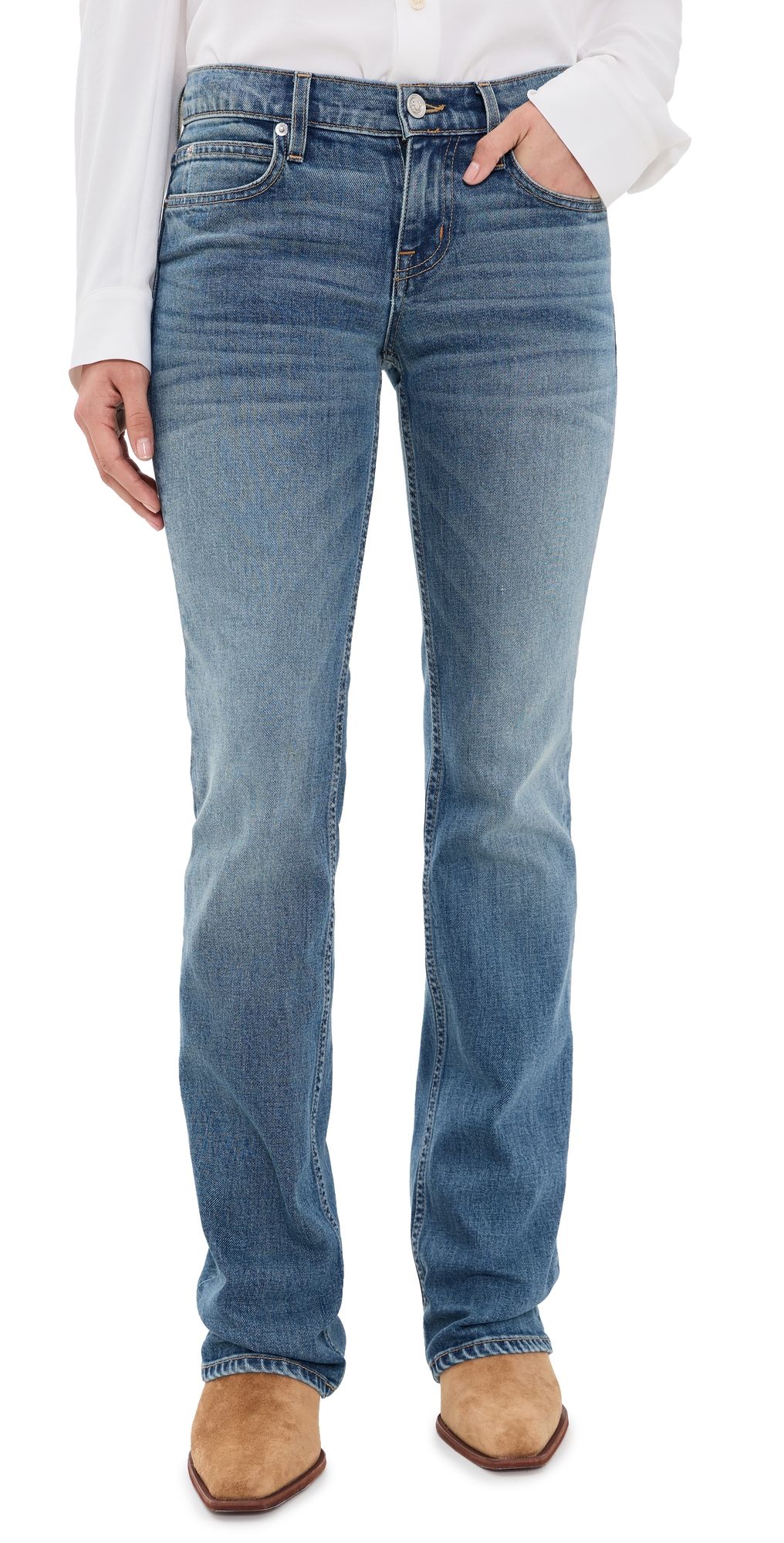 SLVRLAKE Olivia Low Rise Boot Jeans Fortune Fades 32