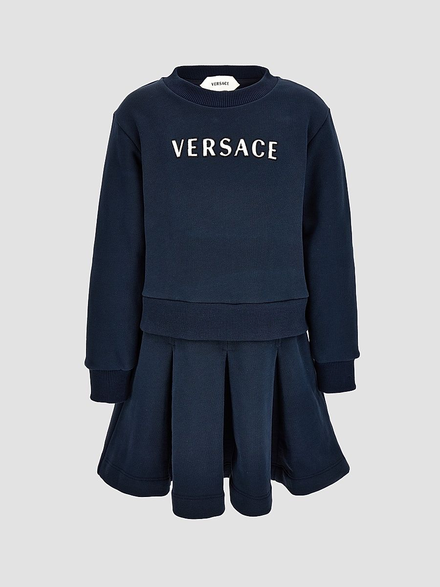 Little Girl's & Girl's Embroidered Logo Dress - Dark Navy - Size 12