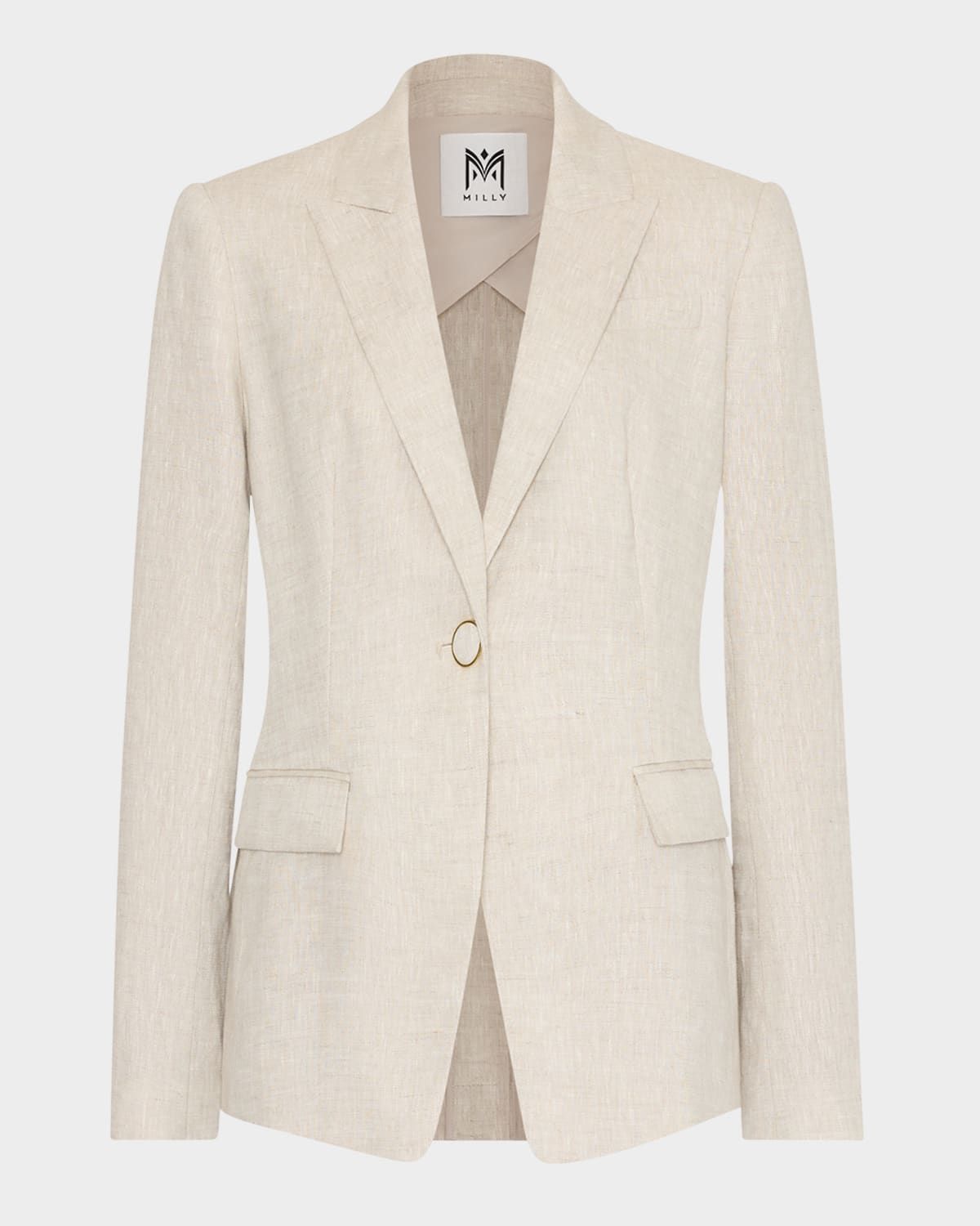 Alexa Single-Button Linen Blend Blazer