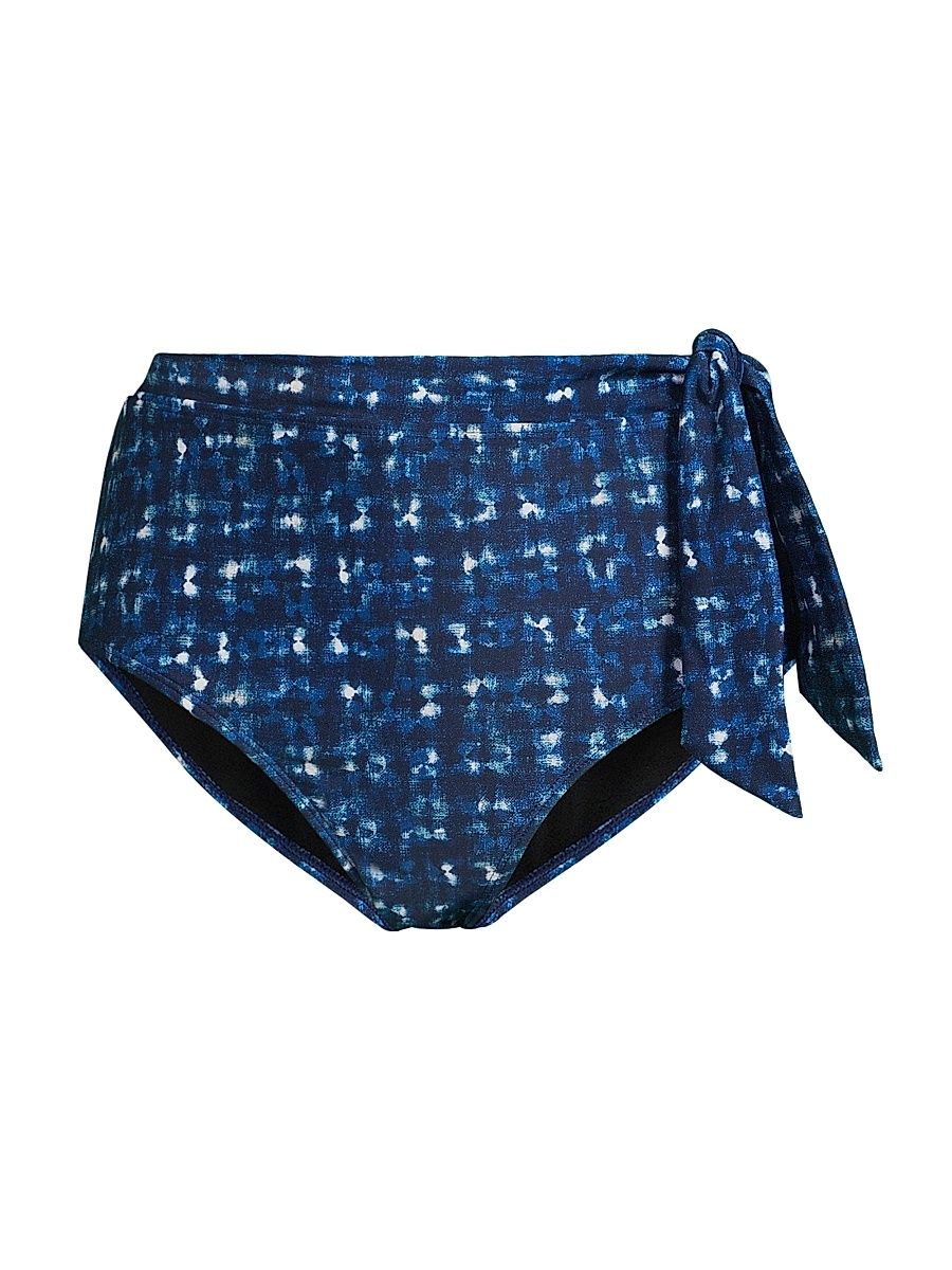 Women's Denim Noir Side-Tie High-Waisted Bikini Bottom - Denim Noir - Size Medium