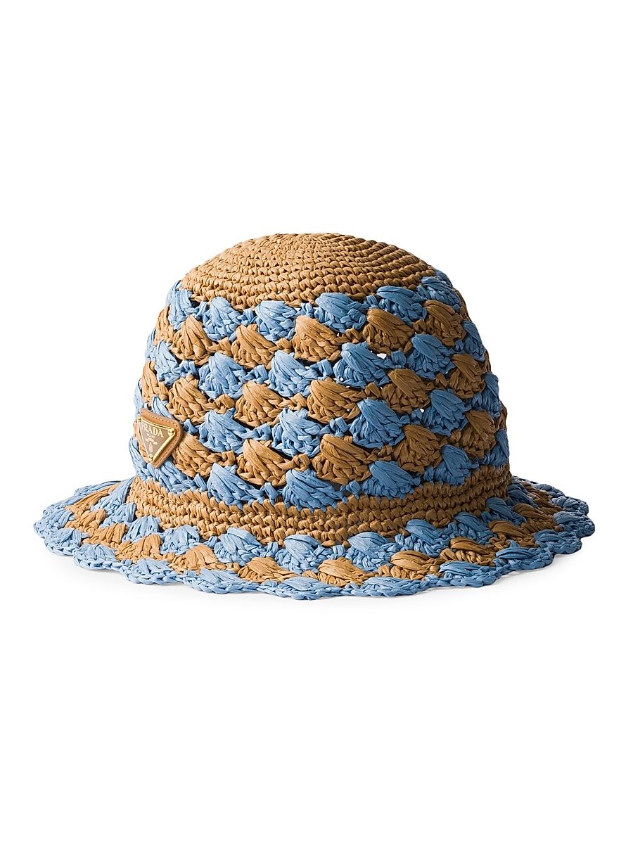 Women's Crochet Bucket Hat - Blue - Size Small