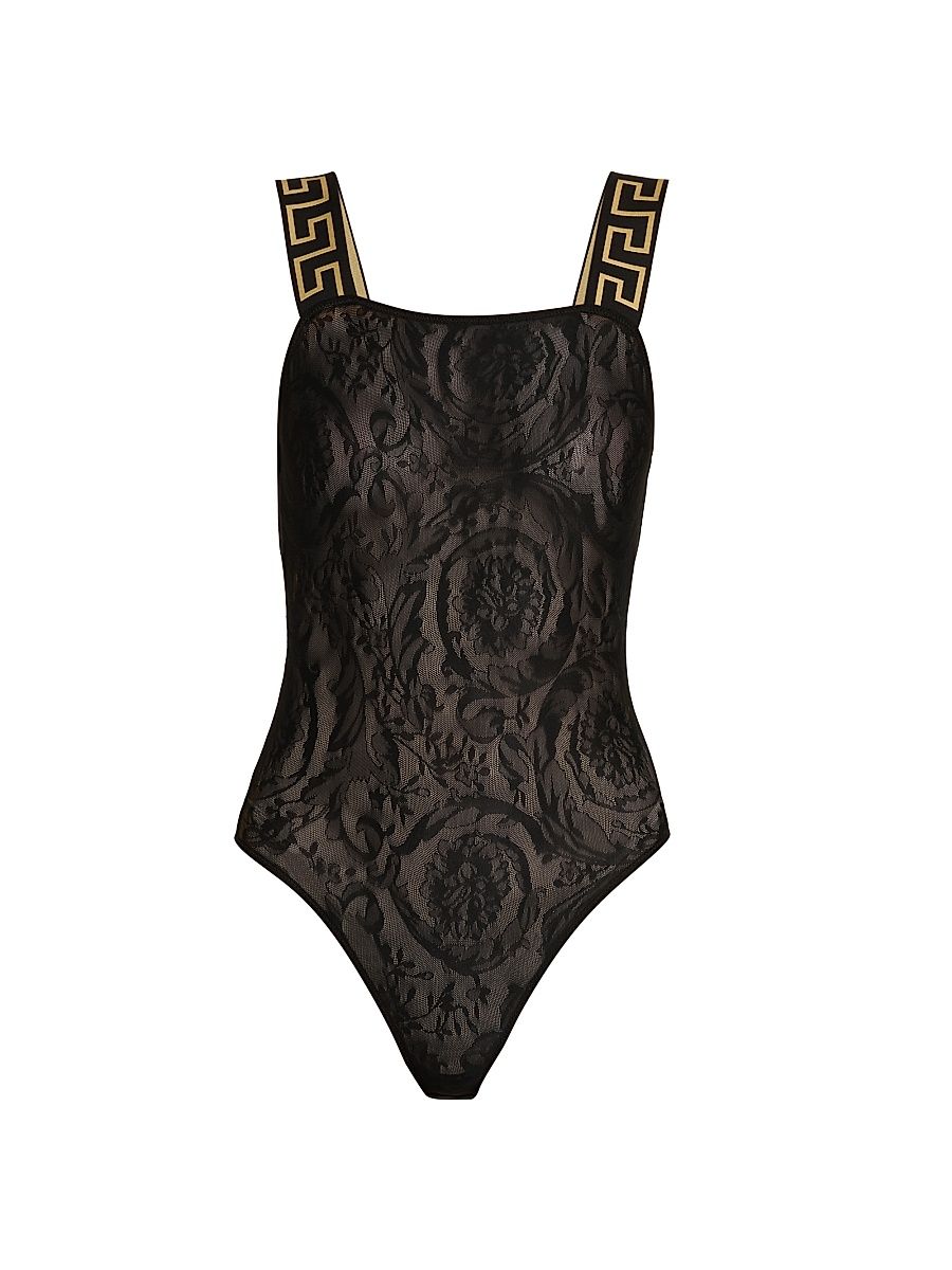 Women's La Greca Lace Bodysuit - Black - Size XL