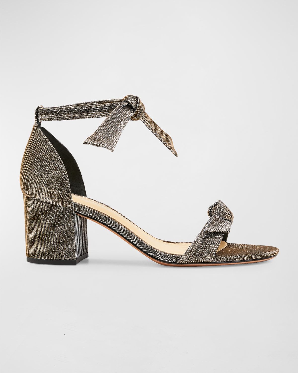 Clarita Metallic Ankle-Bow Sandals