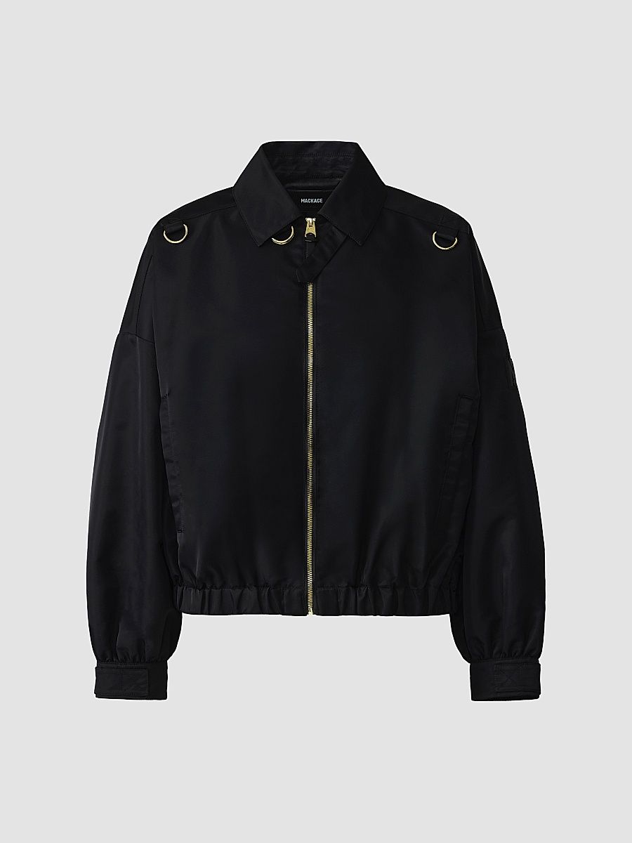 Mackage Women's Olivera Crop Bomber Jacket - Black - Size XXS