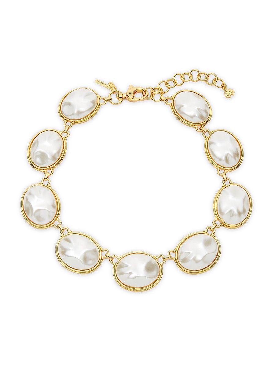 Women's Reflection 14K-Gold-Plated & Imitation Pearl Collar Necklace - Pearl