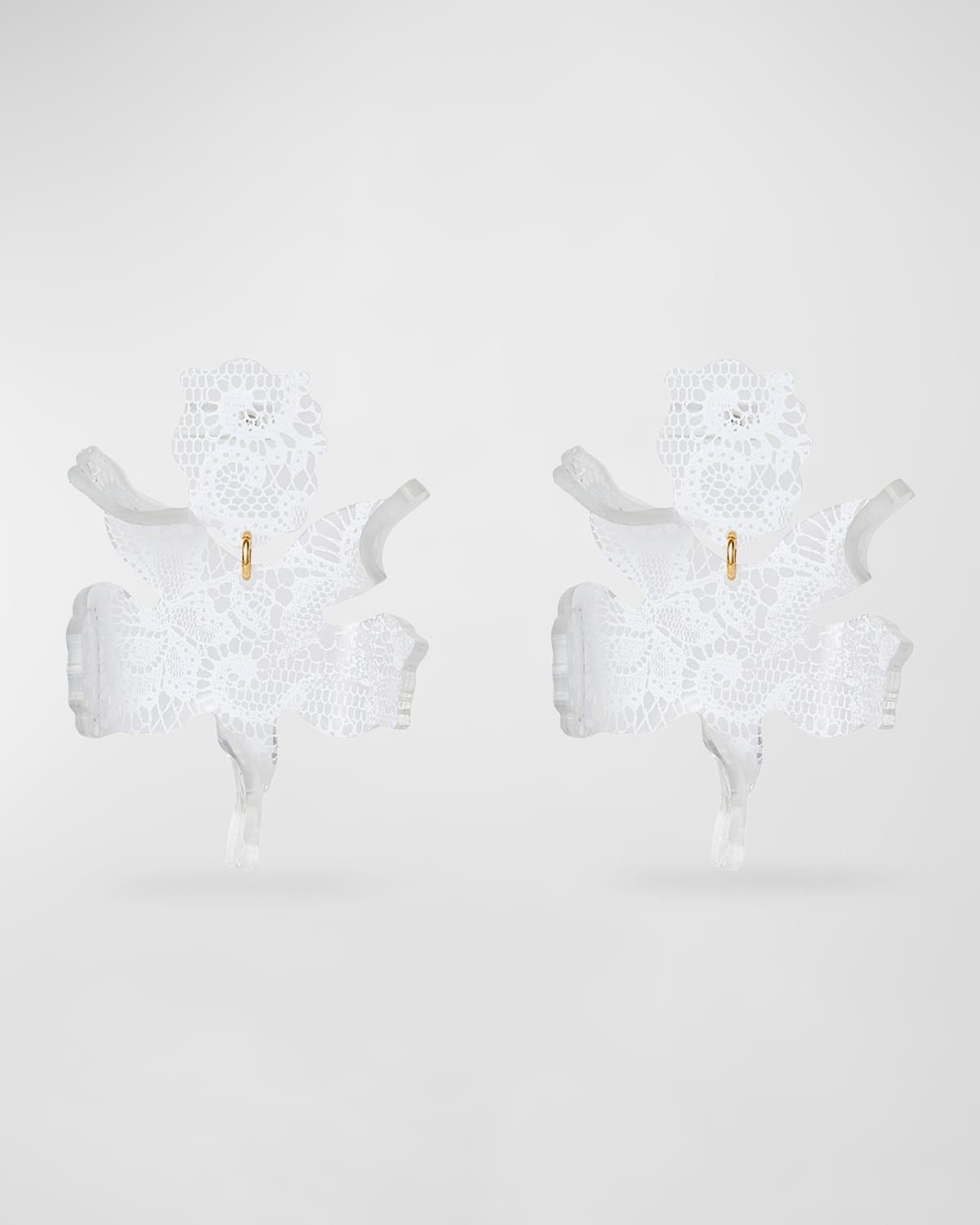 Lace Paper Lily Earrings