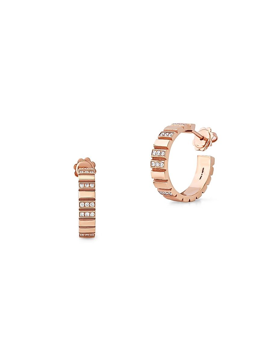 Women's Riflessi 18K Rose Gold & 0.48 TCW Diamond Hoop Earrings - Rose Gold