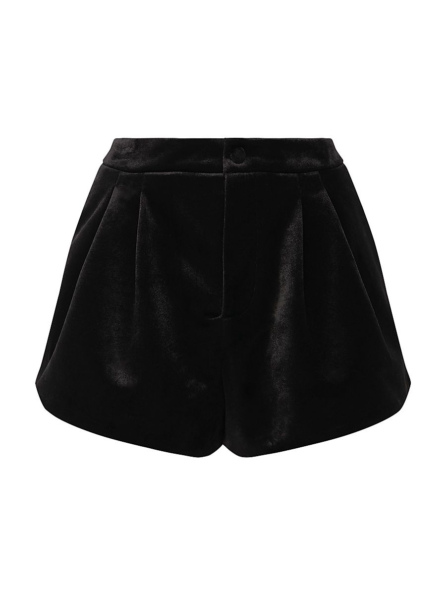 Women's Theo Velvet Shorts - Black - Size 12