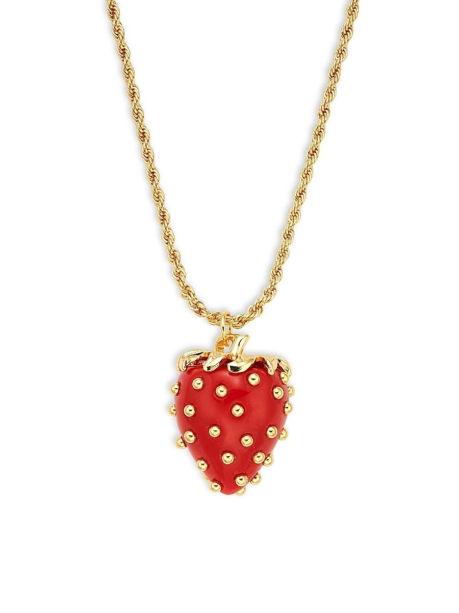 Women's Strawberry Goldtone Pendant Necklace - Gold